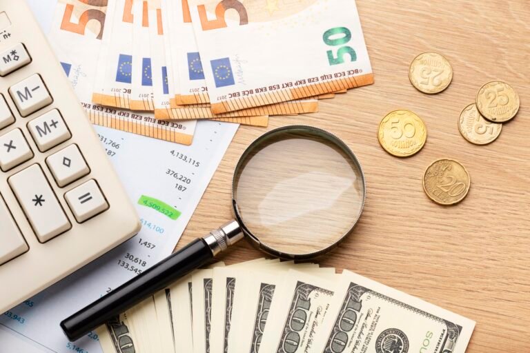 top-view-calculator-money-arrangement